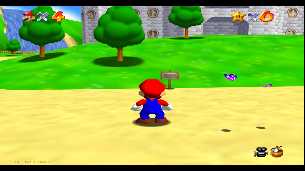 Super Mario 64 running at 8K resolution with Gliden64.