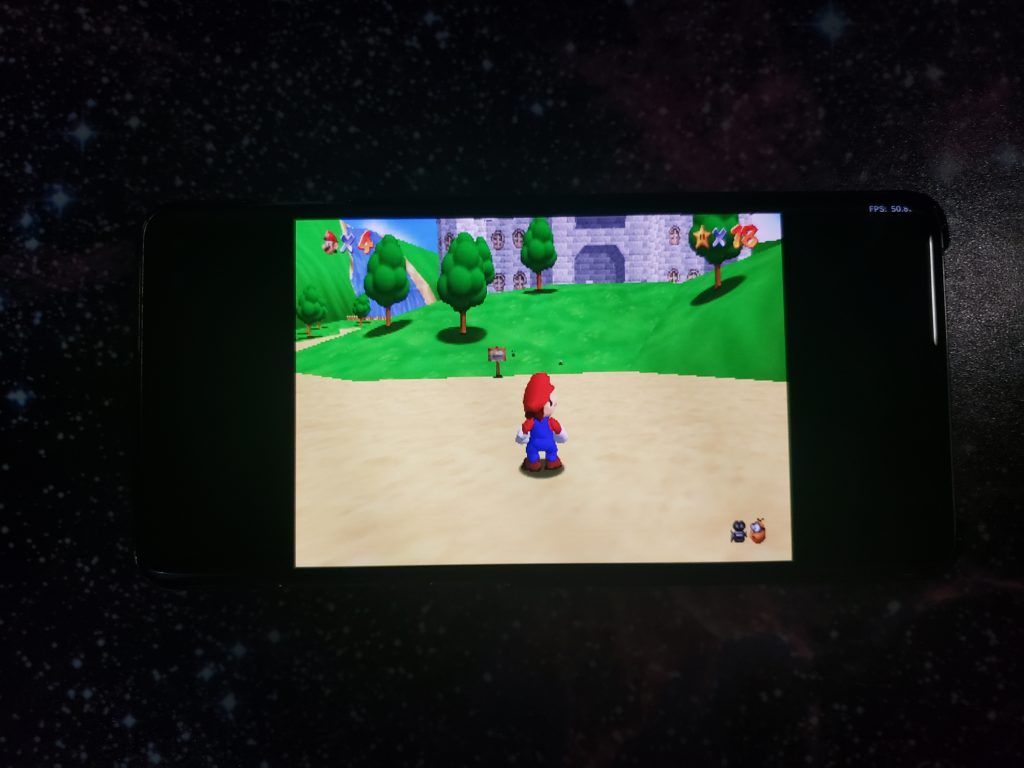 50fps with Super Mario 64 on a Galaxy S10+ - RetroArch Mupen64Plus - Angrylion - Parallel RSP