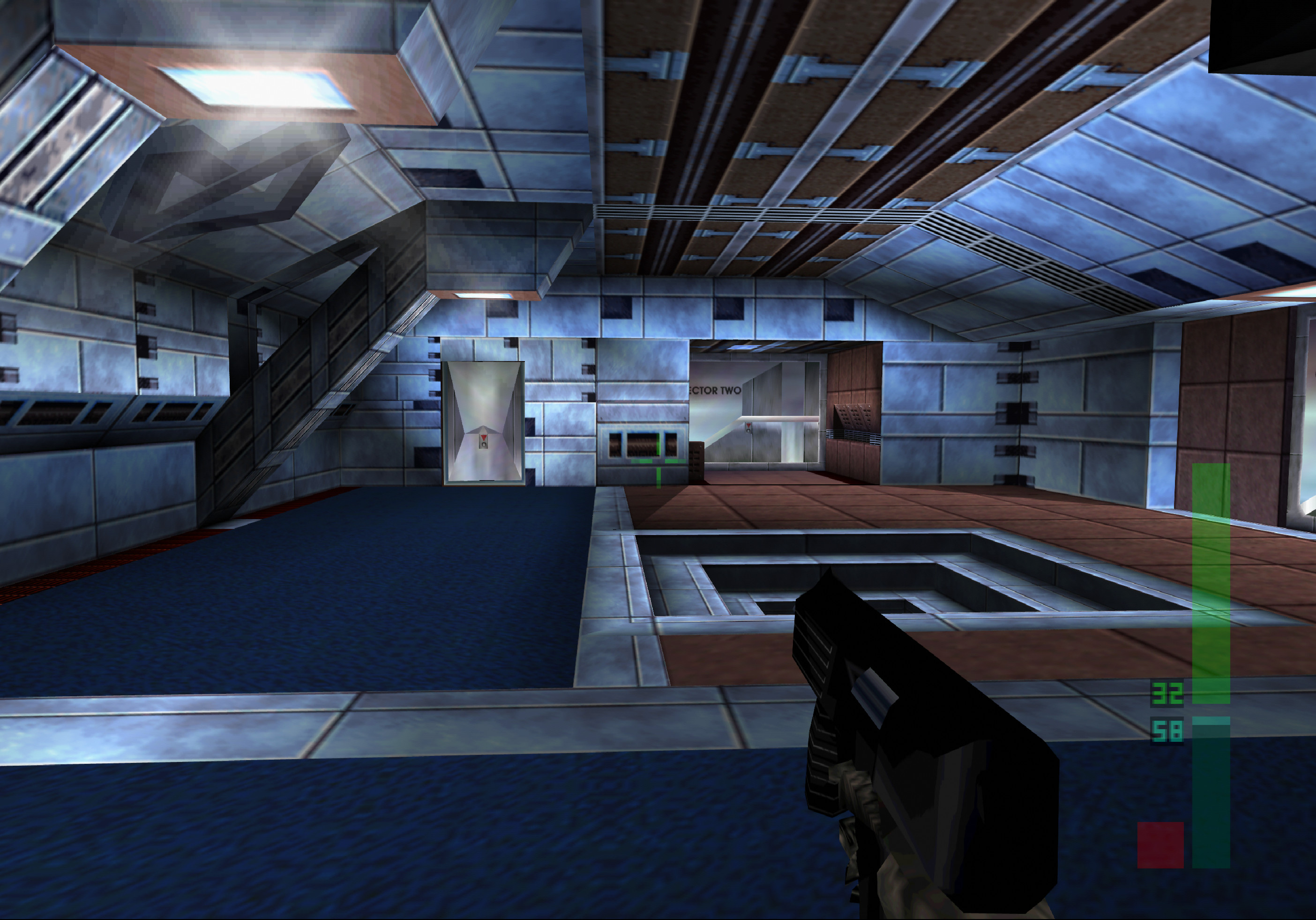 Perfect Dark running on ParaLLEl RDP with 8x internal upscale in high-res mode