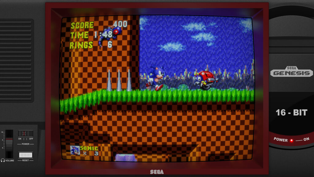 Sonic with a Blended Waterfall, Genesis Preset and graphics by Duimon