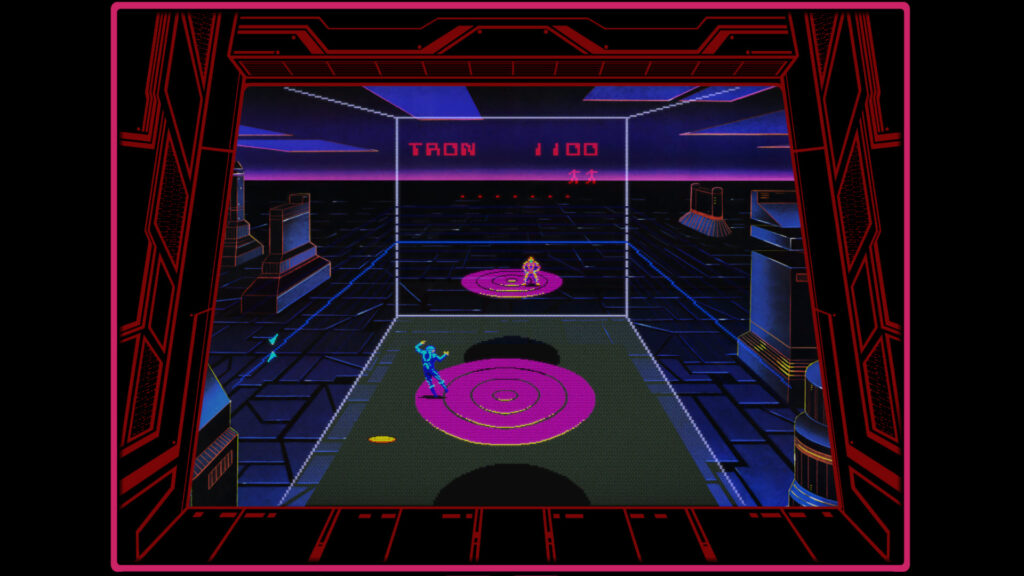 Tron's Deadly Discs showing supports for the game Image on top of backdrop