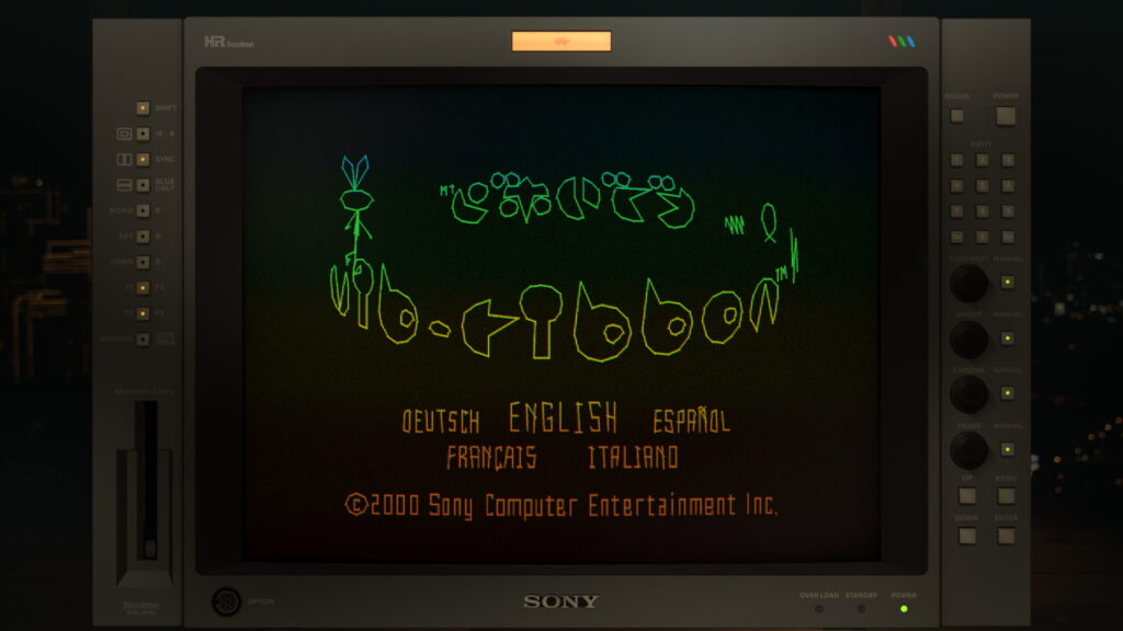 Vib Ribbon on PS1 with color added and a nice PVM from TheNamec
